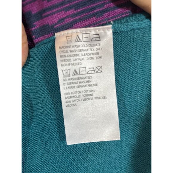 Belle by Kim Gravel Women's Large Knit Long Cardigan Purple And Blue - Picture 3 of 7